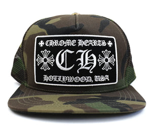 Chrome Heart Hollywood Green Camo Trucker Hat